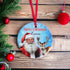 Christmas Personalised ceramic bauble decoration - Traditional Father Christmas and Reindeer