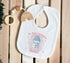 Baby's First Christmas Personalised Bib, Vest and Sleepsuit Cotton Set - Perfect for New baby Gift, Girls Pink Snowman
