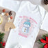 Baby's First Christmas Personalised Bib, Vest and Sleepsuit Cotton Set - Perfect for New baby Gift, Girls Pink Snowman