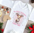 Baby's First Christmas Personalised Bib, Vest and Sleepsuit Cotton Set - Perfect for New baby Gift, PLL Girls Pink Reindeer