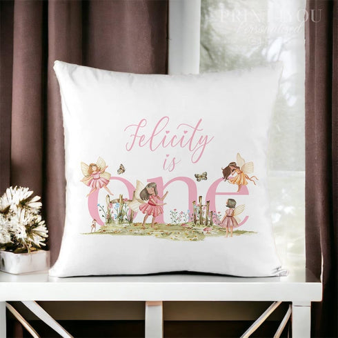 Personalised First Birthday Fariy Cushion Cover | Super Soft and Fully Washable | Gift for Girls Turning One