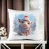 Personalised Christmas Winter Pig Cushion Cover | Super Soft and Fully Washable | Gift for Her