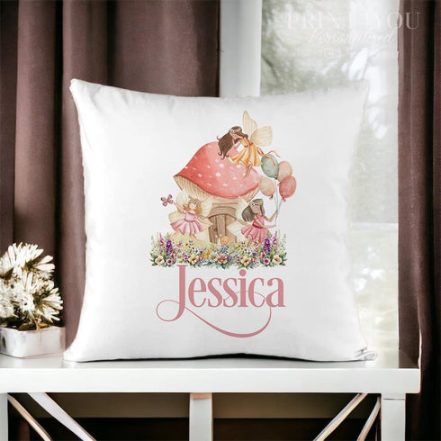 Personalised Girls Birthday Fariy Cushion Cover | Super Soft and Fully Washable | Gift for Girls