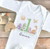 Personalised First Birthday One T-shirt, Sleepsuit and vest, Green Dinosaur First Birthday Outfit.