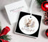 Winterful Life Bunny Rabbit Christmas tree ceramic bauble disc decoration with ribbon