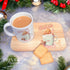 Personalised Wooden Tea and Biscuit Tray and Mug - Gingerbread man Hot Chocolate mug and name, Hot Chocolate gift for Children