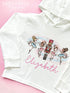 Christmas T-shirt with hood - personalised cotton jersey top, Lightweight long-sleeved tee, The Nutcracker Ballerinas
