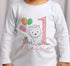 Personalised First 1st Birthday One T-shirt, Sleepsuit and vest, Pink Polar Bear First Birthday Outfit.