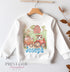 Personalised Sweatshirt Jumper For Children. White Cotton Sweatshirt - Farm Animals in a Tractor and name