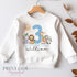Personalised Third Birthday Jumper, Birthday Sweatshirt for Children, I am three, Jungle Safari Jumper 3 Blue