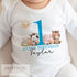 Personalised Farm Animals First Birthday T-shirt, I am One, Sleepsuit, Vest or T-shirt, Blue Number 1 First Birthday