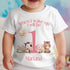 Personalised First Birthday One T-shirt, Sleepsuit and vest, Pink Farm Animals First Birthday Outfit.