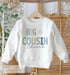 Personalised Big or Little Cousin Jumper, Birthday Sweatshirt for Children, Promoted to Big Cousin, Little Cousin, Boys Design & Star