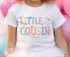 Little Cousin Heart Design Personalised Cotton T-Shirt, Little Cousin Top, Little Cousin Gift, Pregnancy Announcement, Pastel Colour