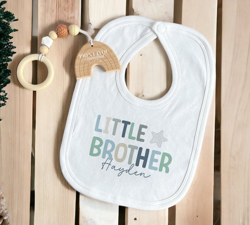 Little Brother Personalised Vest, Sleepsuit Baby grow Bodysuit T-shirt, New Brother Gift, Sibling matching T-shirts