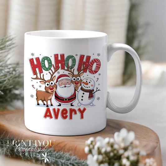 Personalised Christmas Mug – Custom Santa Claus Coffee Cup – Festive Ceramic Gift - No thanks