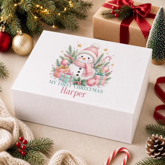 Personalised Christmas Eve Box, My First Christmas 2026 Snowman
