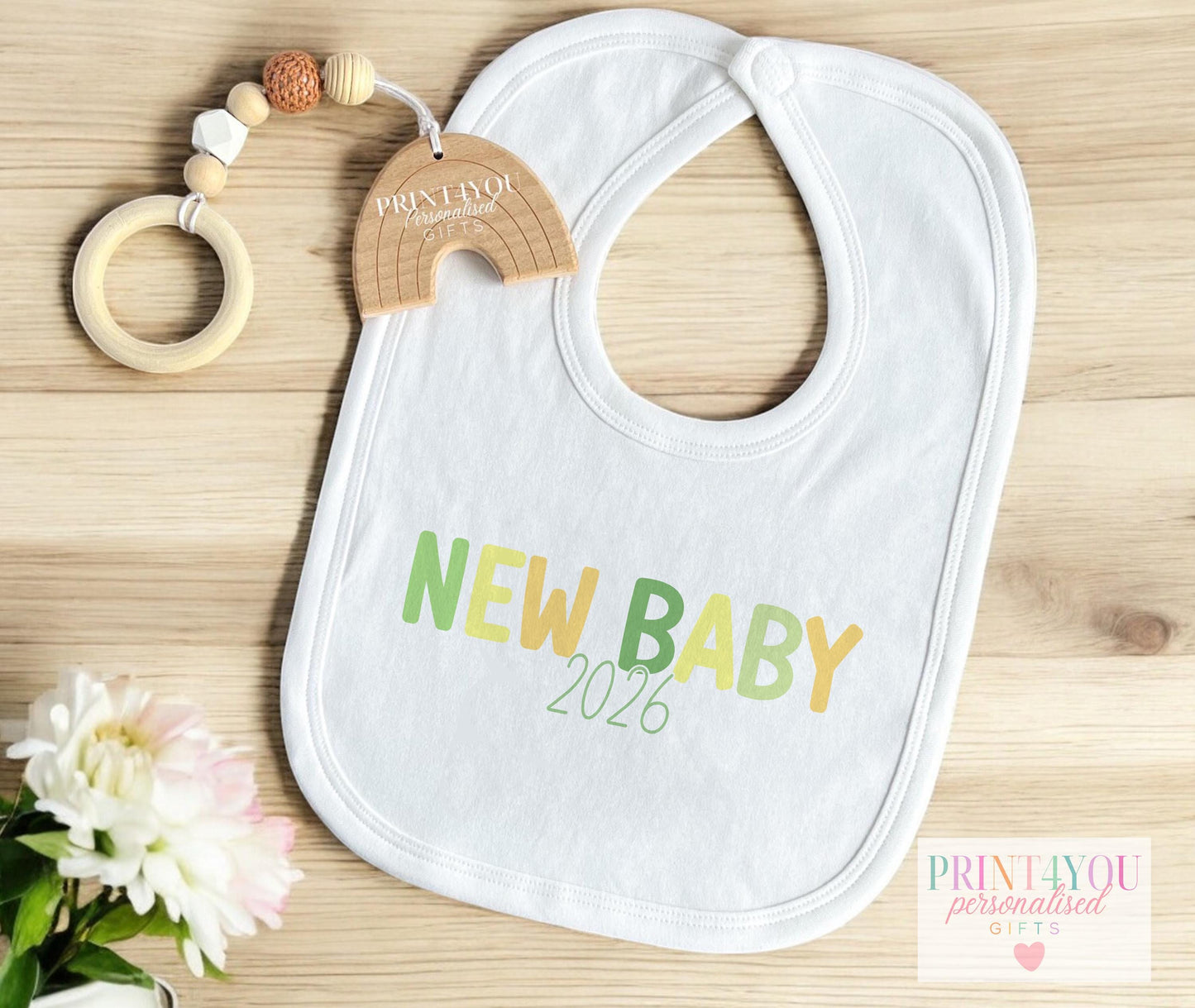 Personalised New Baby Outfit – Soft Cotton Sleepsuit, Vest & Matching Sibling T-Shirt