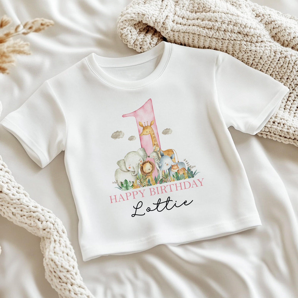 Personalised first birthday sweatshirt with custom name print, size 2-3 years