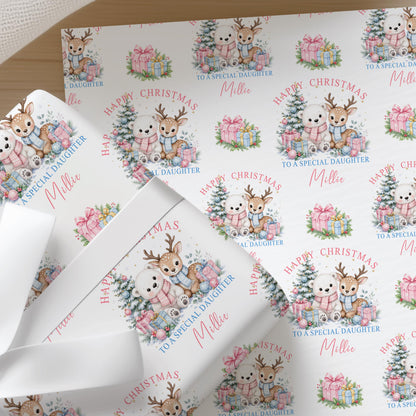 Personalised Christmas Wrapping Paper | Polar Bear Reindeer Gift Wrap