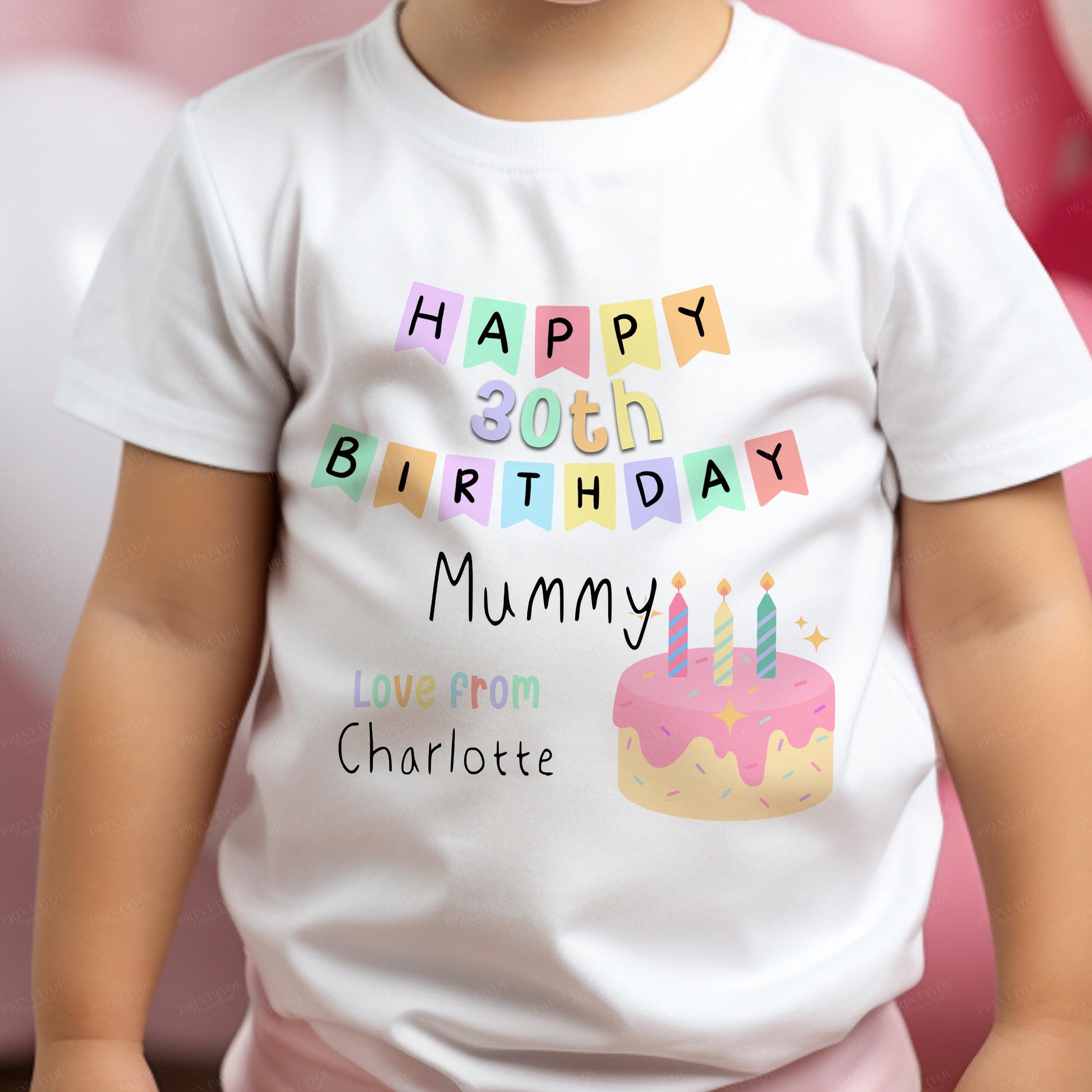 Happy Birthday Mummy, 30th 40th Birthday as My Mummy, Sleepsuit Baby grow Bodysuit Vest, Mum Birthday, Mummy Birthday - Bib