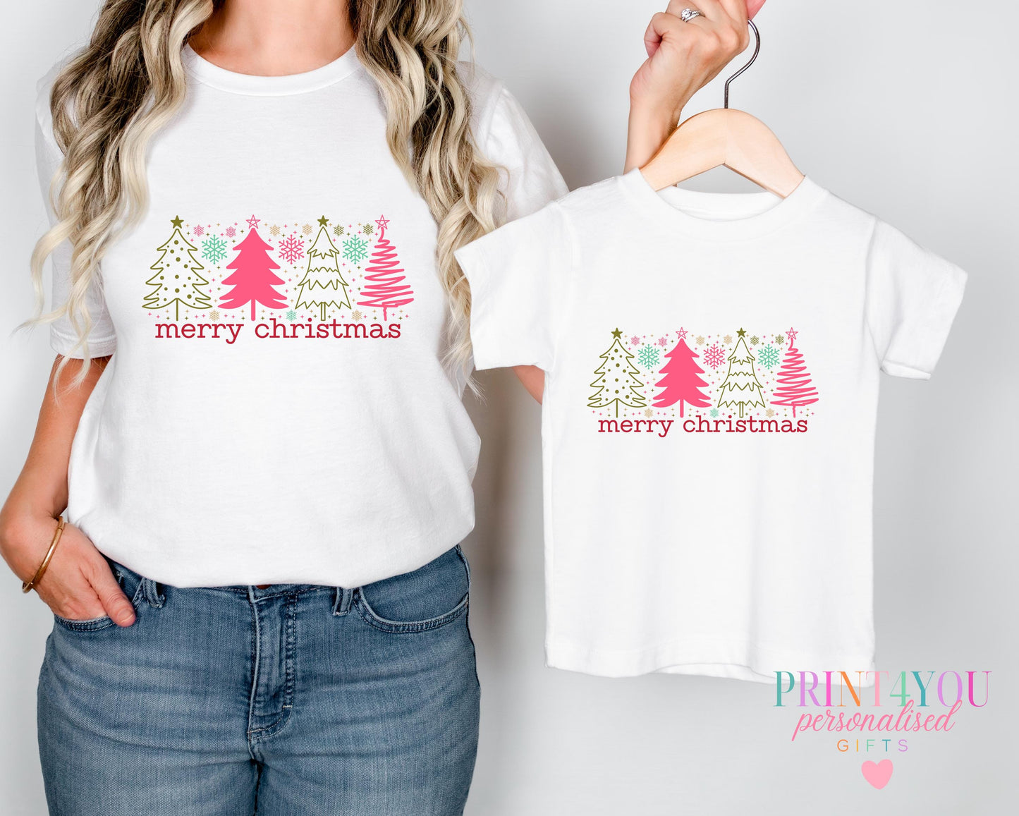 Matching Mummy and Me Tshirts – Personalised Family Tops – Soft Cotton Xmas Shirts - 0-3 months