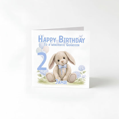 2nd birthday card shown with its envelope, ready for personalising with name, age and message.