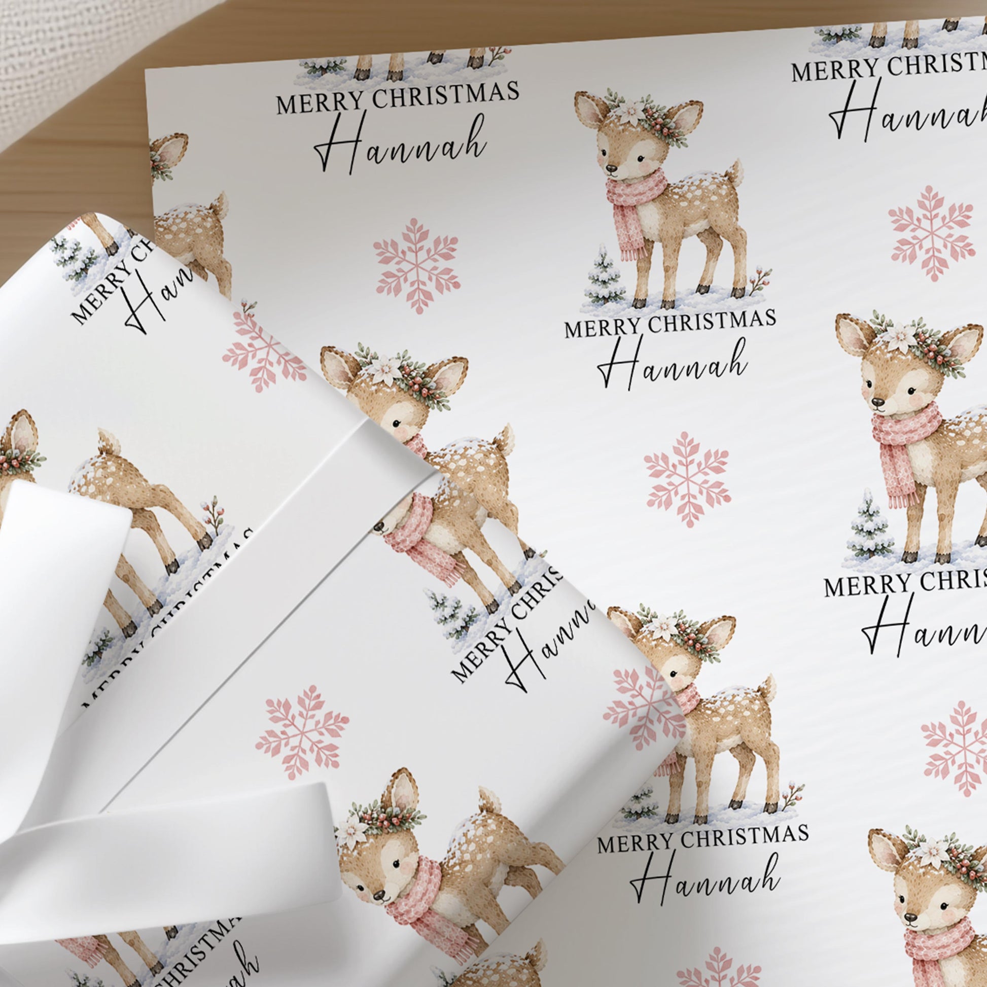 Printed christmas wrapping shown as wrapping paper