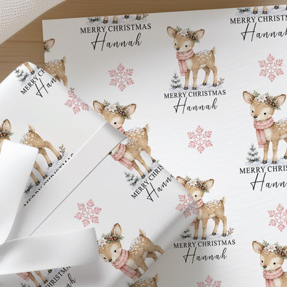 Printed christmas wrapping shown as wrapping paper