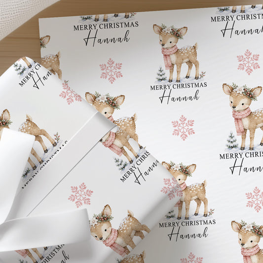Printed christmas wrapping shown as wrapping paper