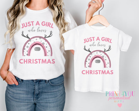 Rainbow Christmas t-shirt for babies, personalised with a name, size 0-3 months