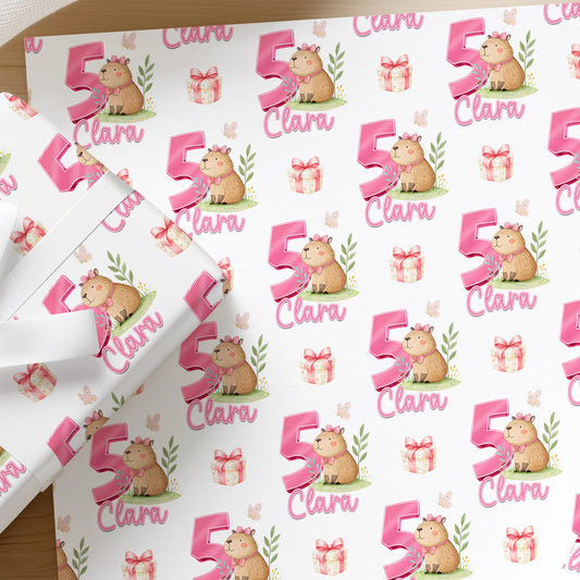 Printed birthday wrapping paper shown as wrapping paper