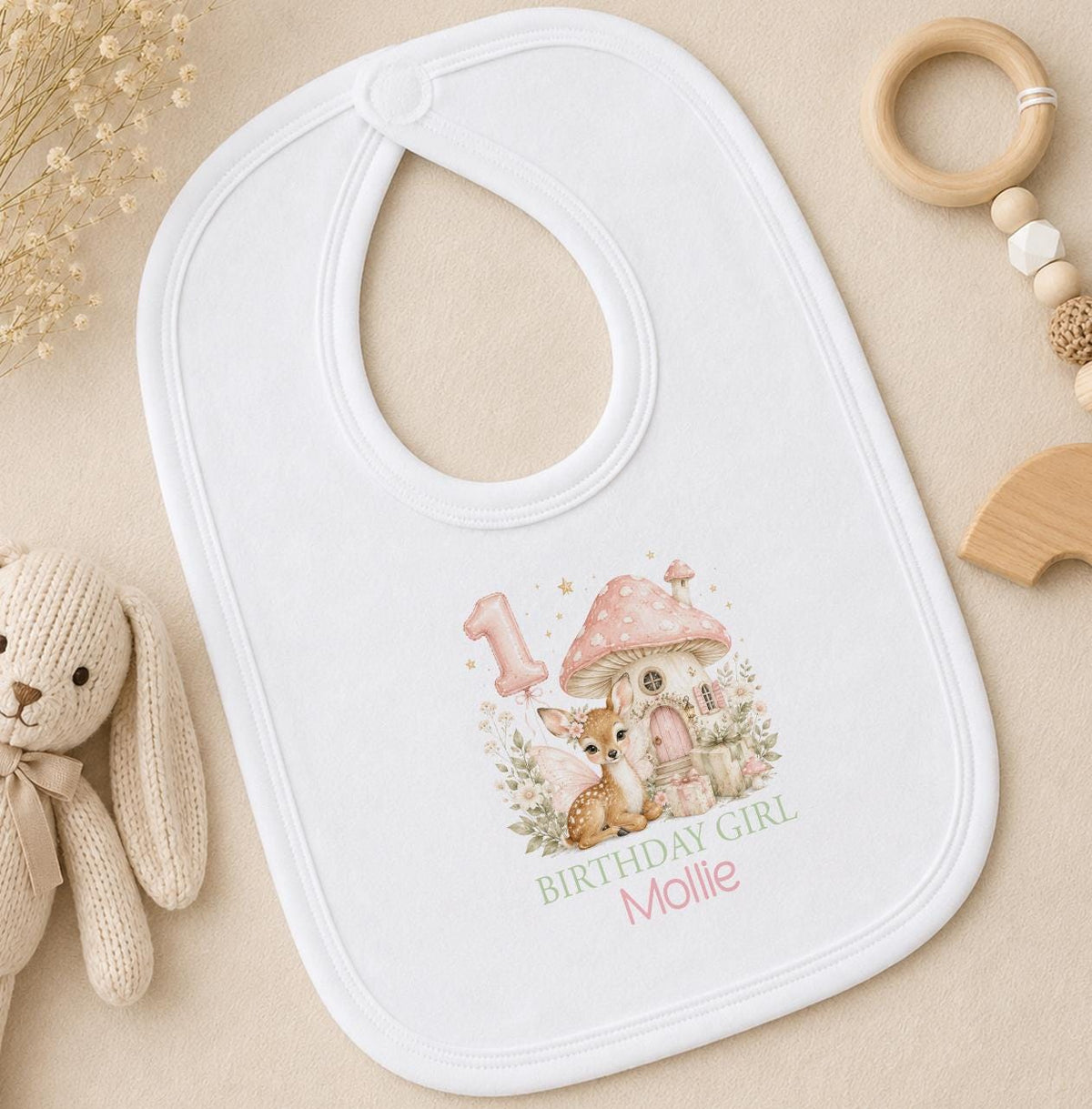 Personalised Fairy Deer 1st Birthday Outfit, Cake Smash Girl