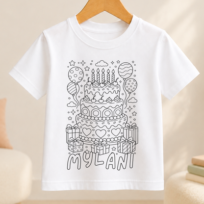 birthday cake colour-in outline