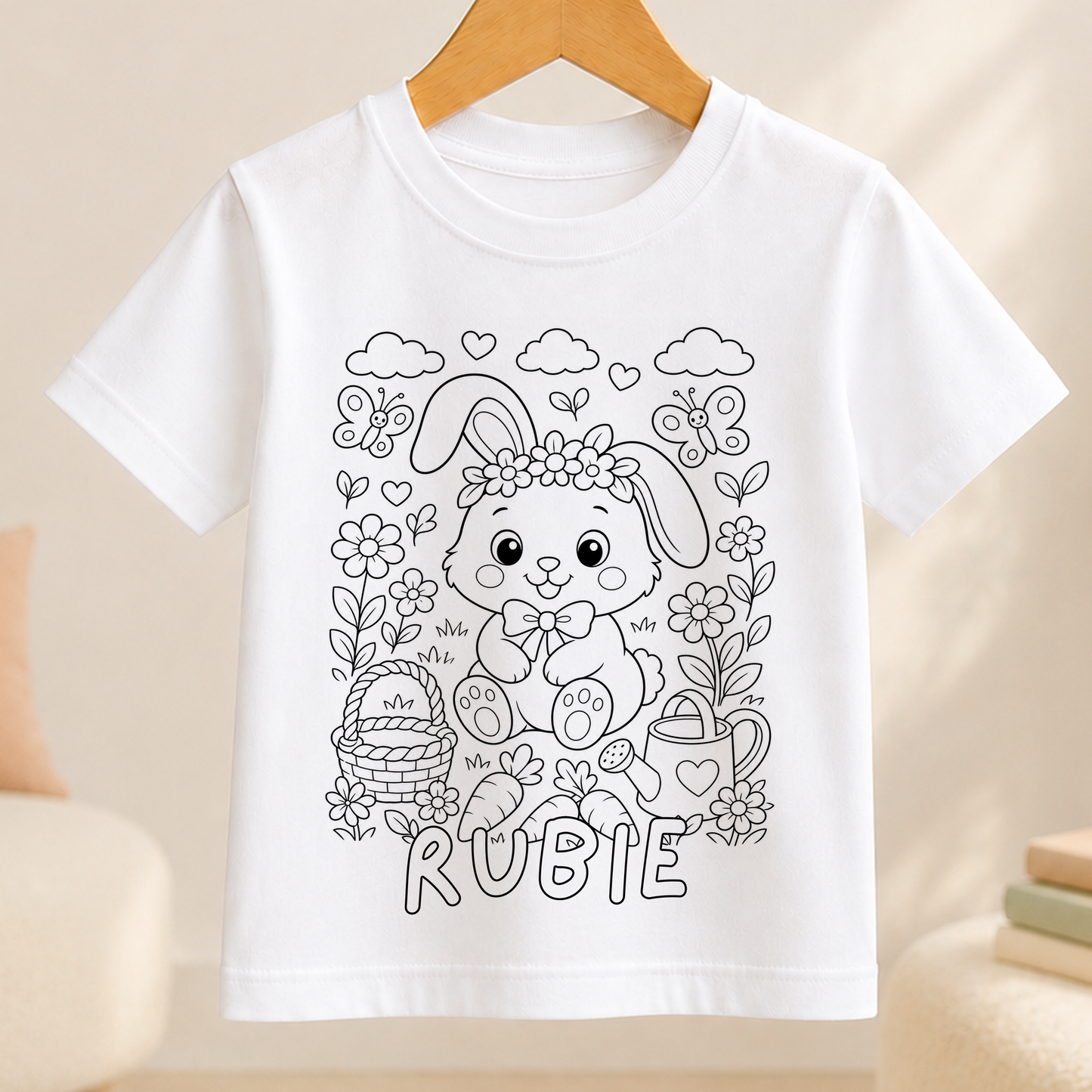 bunny rabbit colour-in outline