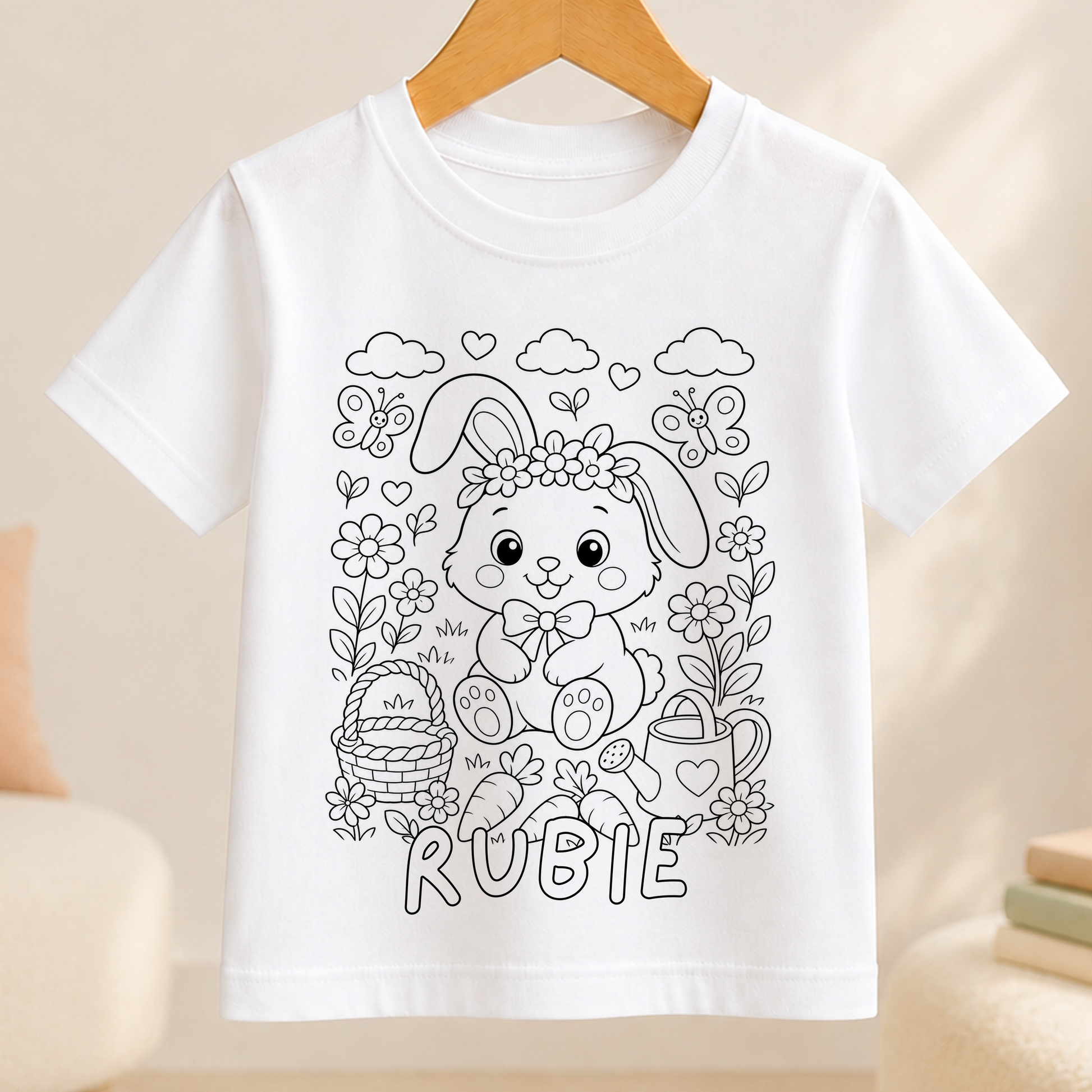 bunny rabbit colour-in outline