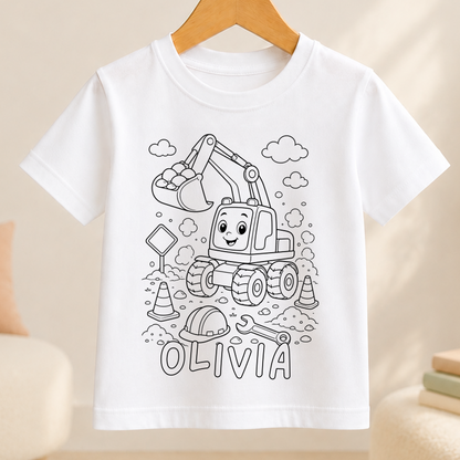 digger colour-in outline