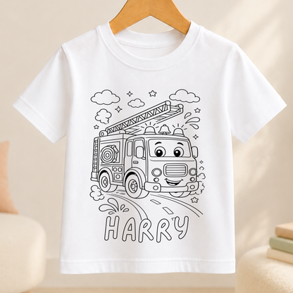 fire engine colour-in outline