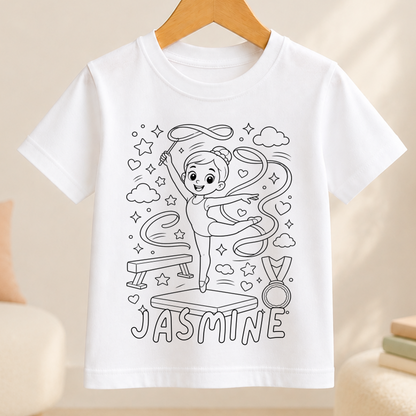 gymnastics colour-in outline