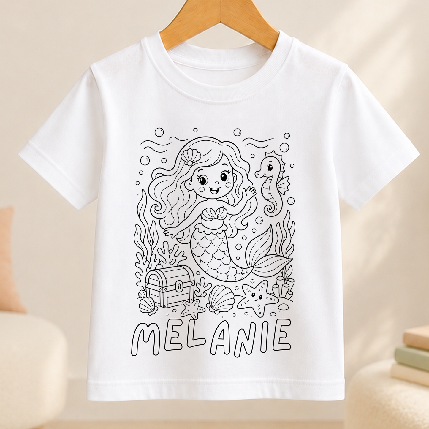 mermaid colour-in outline