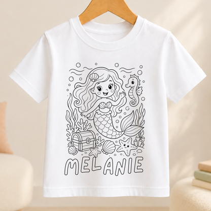 mermaid colour-in outline