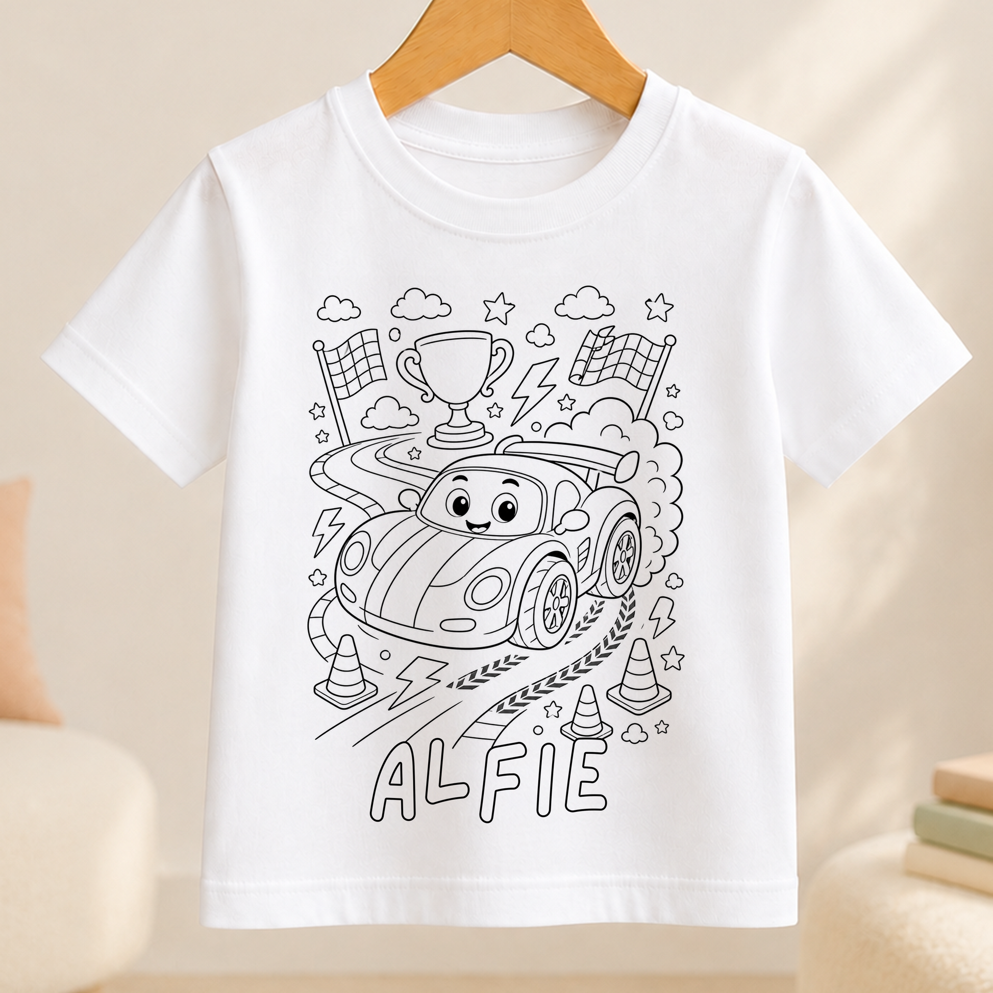 racing car colour-in outline