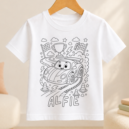 racing car colour-in outline
