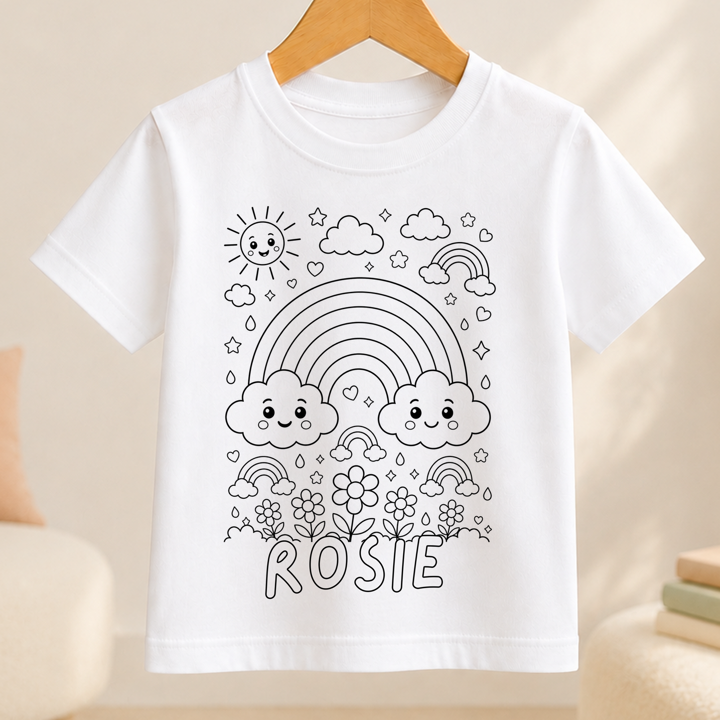 rainbow colour-in outline