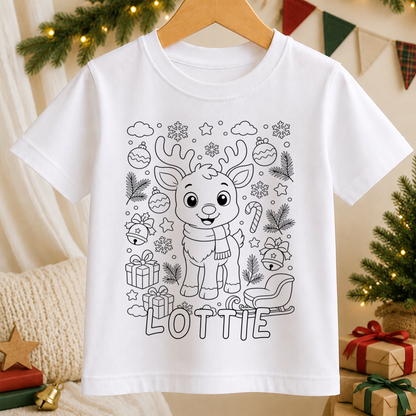reindeer colour-in outline