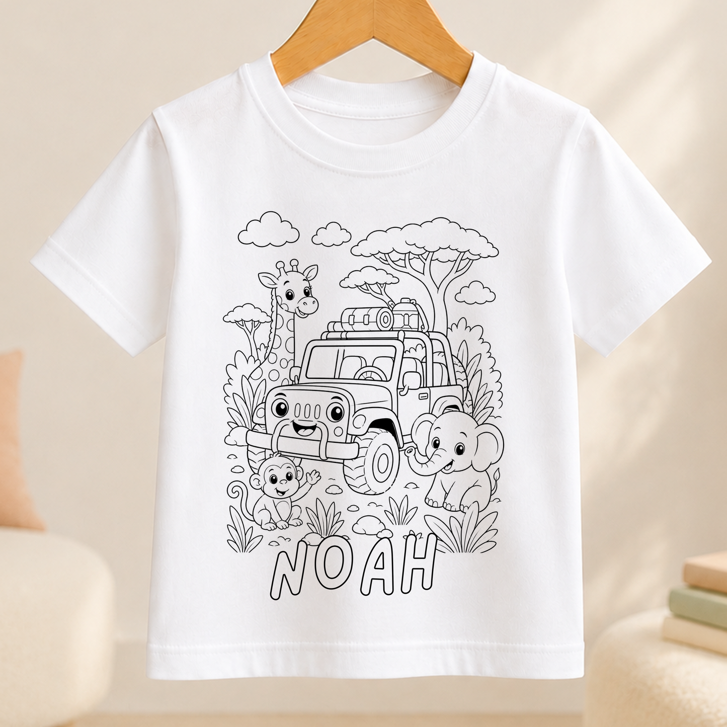 safari colour-in outline