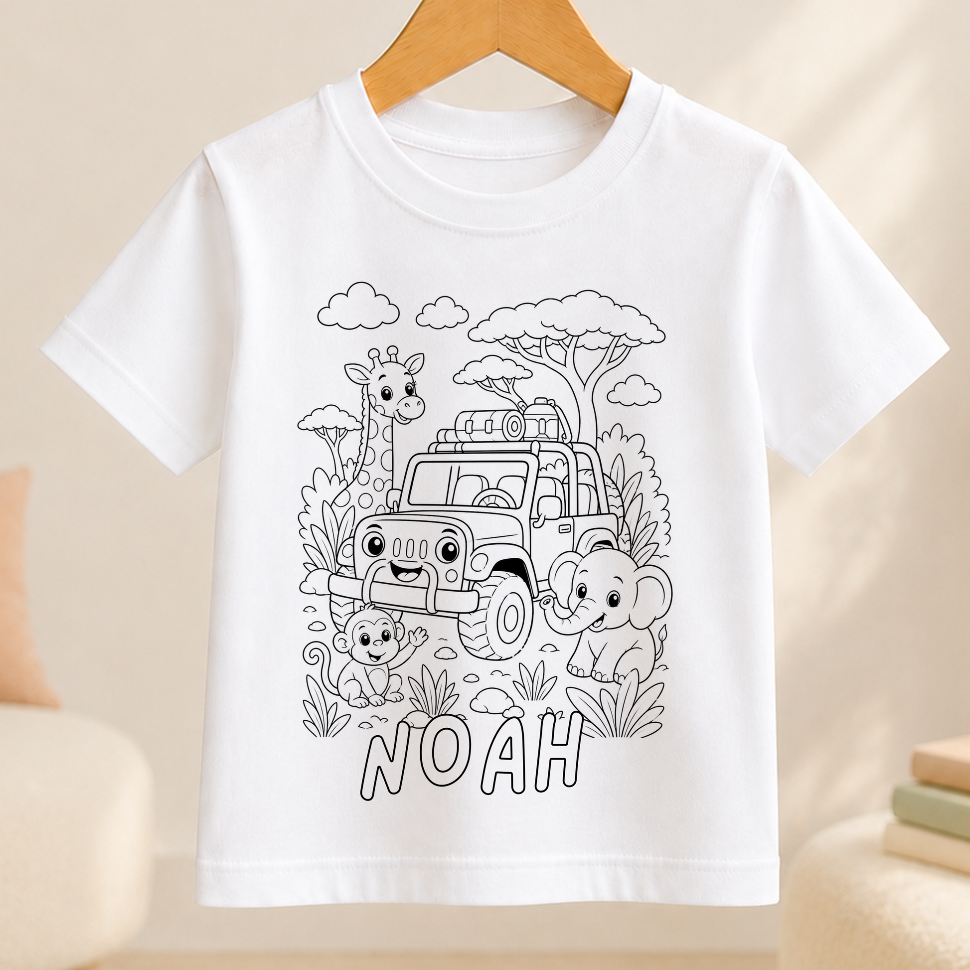 safari colour-in outline