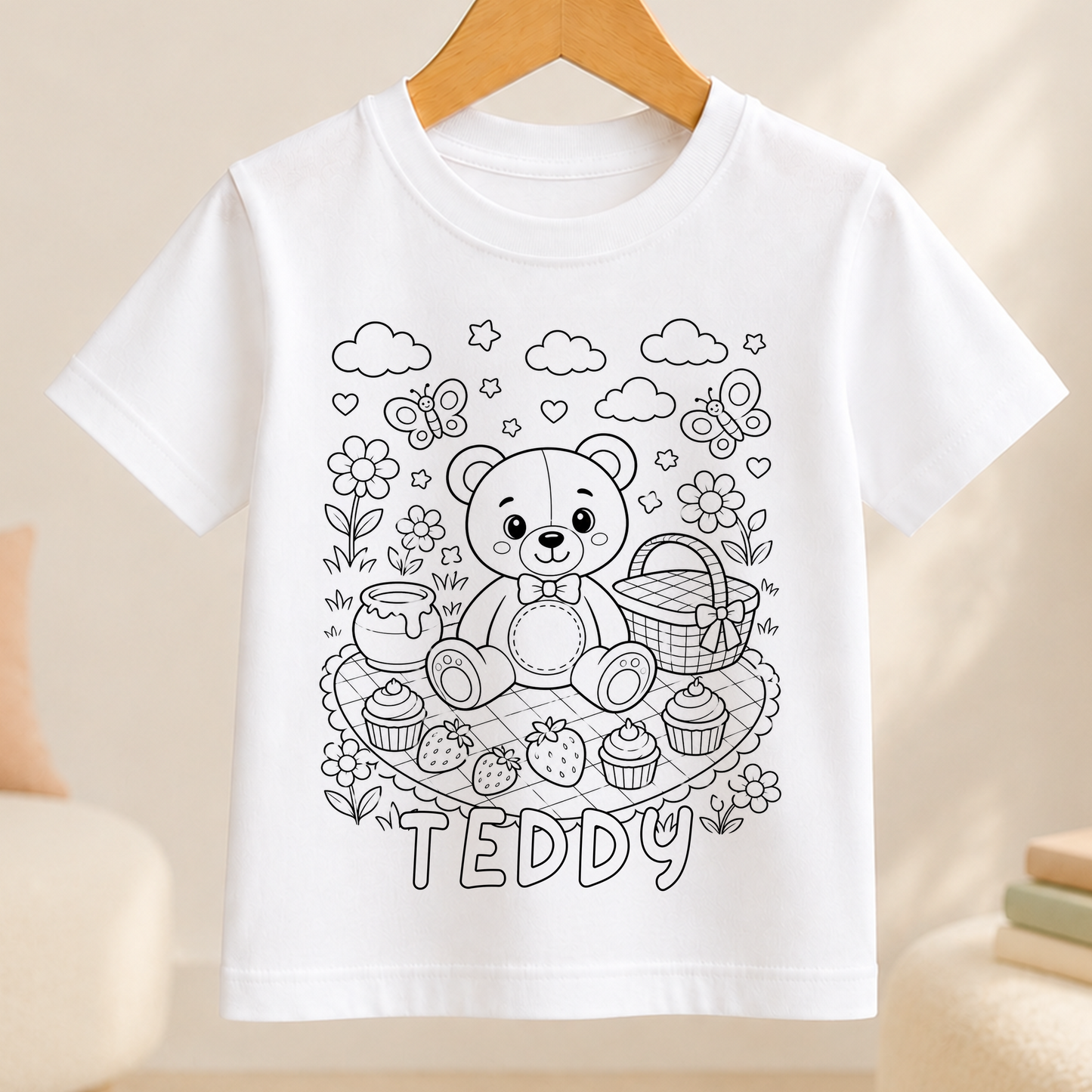 teddy bear colour-in outline