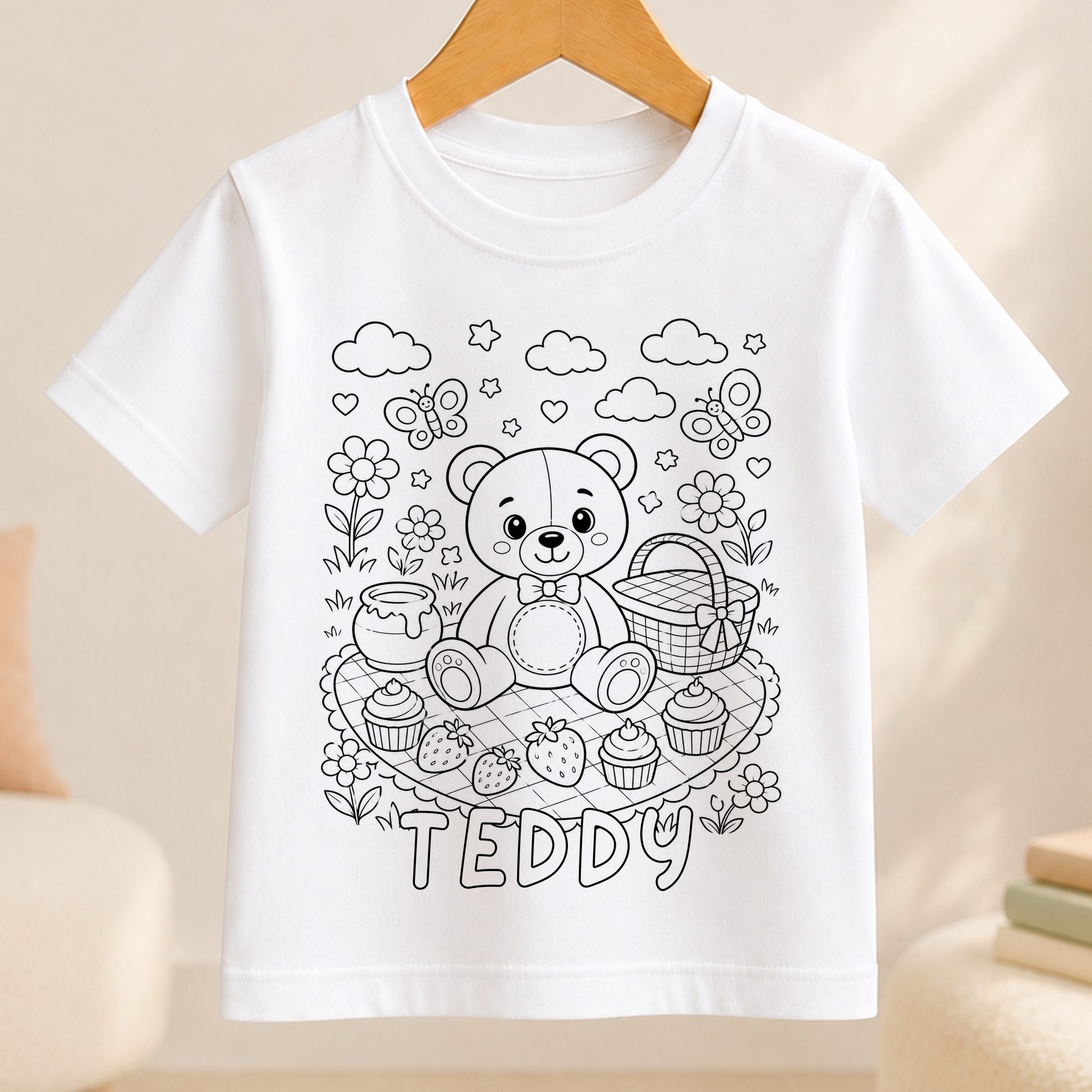 teddy bear colour-in outline