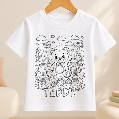 teddy bear colour-in outline